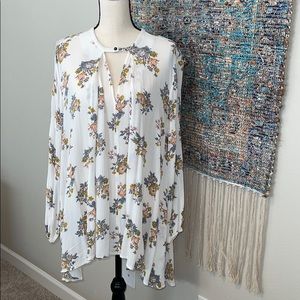 Free People flowered long sleeved top